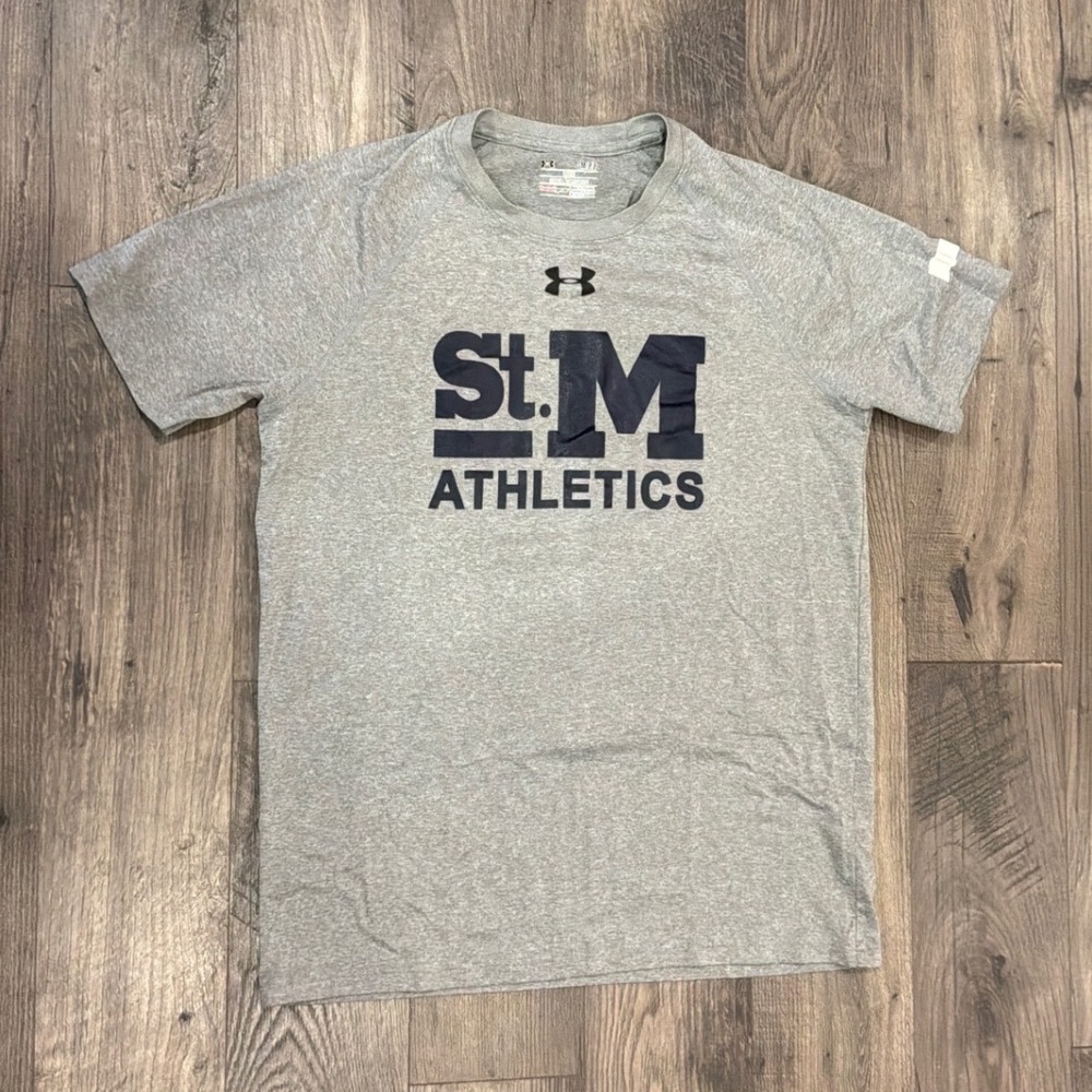 Under Armour HeatGear Mens Small Grey St. M Athletics Loose Fit Training Shirt